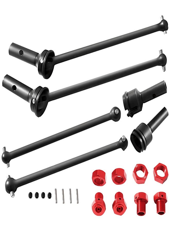 Rcarmumb RC Drive Shaft CVD Axles Upgrades Part for 1/8 Typhon 6s, 1/7 Felony Limitless Roller Infraction 6s Blx，Steel Front Rear 4PCS Driveshafts w/17mm Wheel Hex Hub Hops Up,Red - Image 1